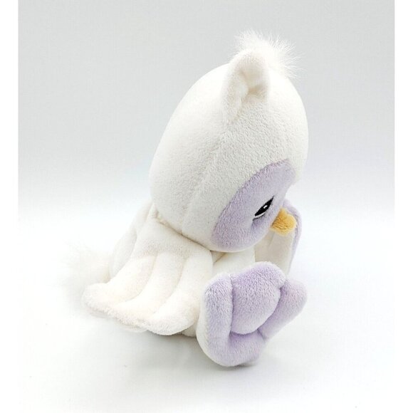 Precious Moments Tender Tails “Hoot the Owl” Plush White Purple 9" Enesco - Picture 3 of 5